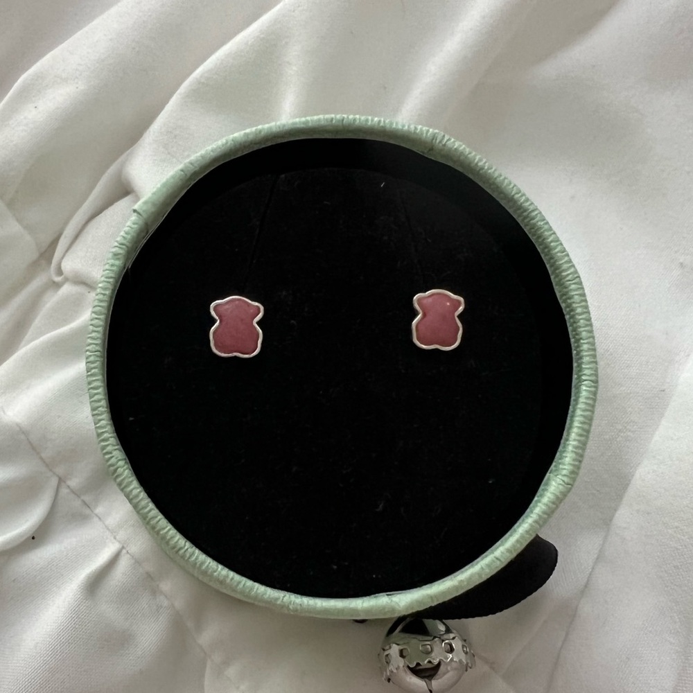 Silver TOUS Color Earrings with rhodonite